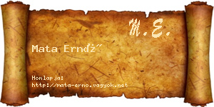 Mata Ernő névjegykártya